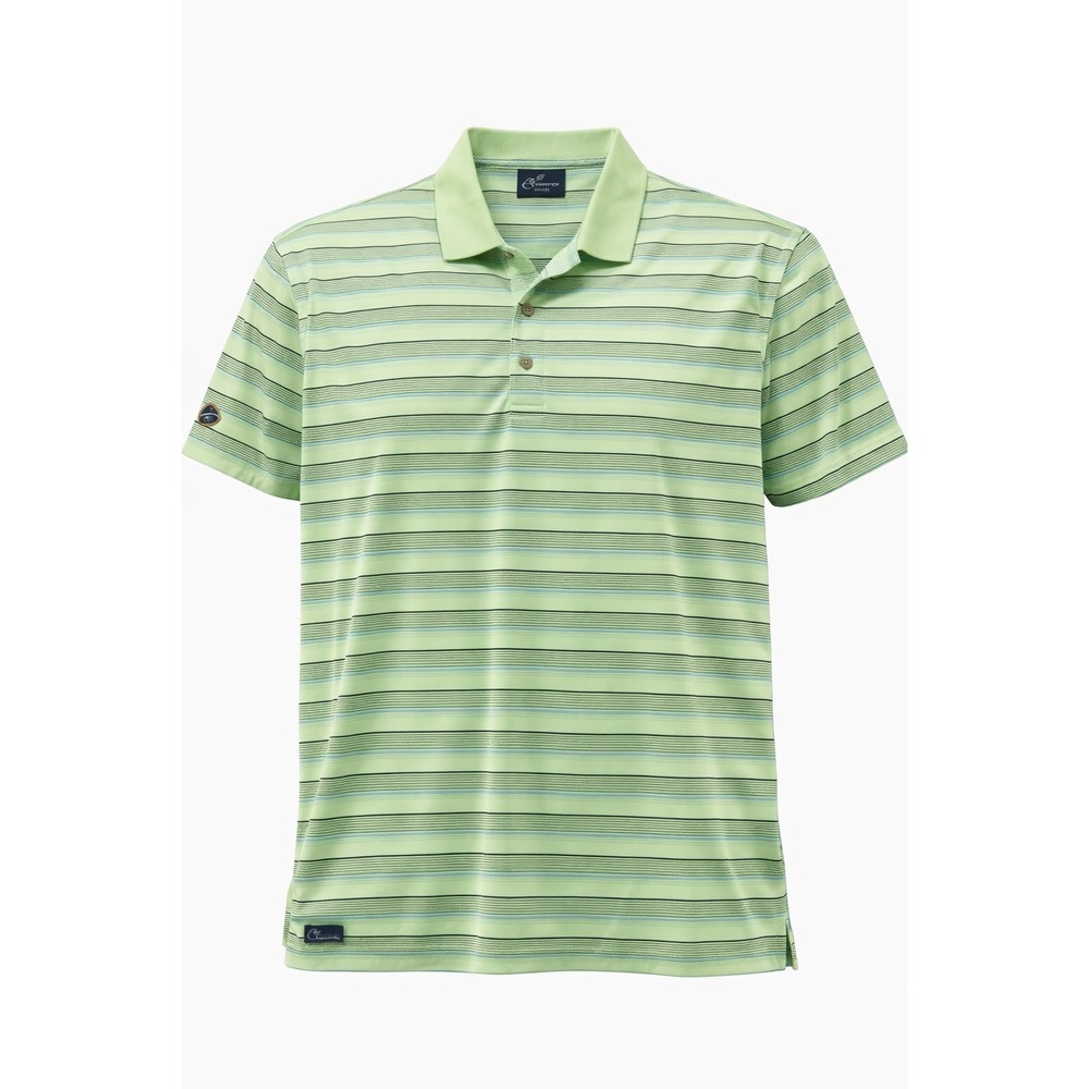 Cleveland Classics Golf Polo Shirt Mens‎ XXLT Green Striped Performance Stretch